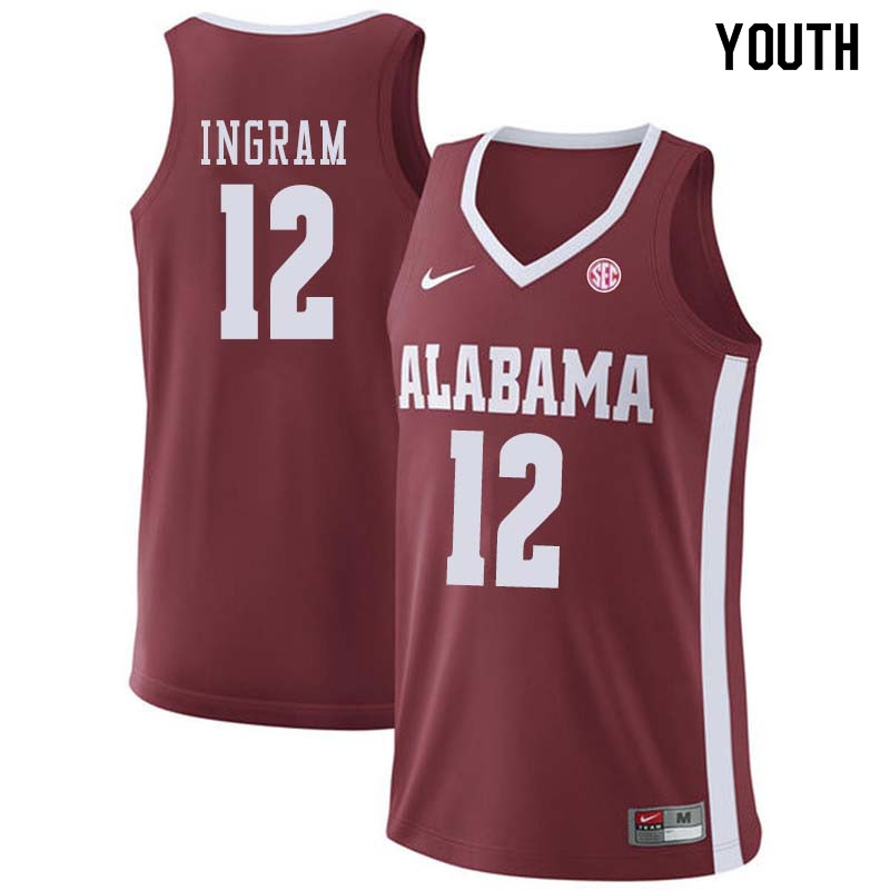 Youth #33 Donta Hall Alabama Crimson Tide College Basketball Jerseys Sale-Crimson